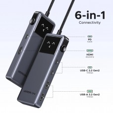 Док-станція USB3.2 Type-C HDMI 4K60Hz/2xUSB-А 3.2/2xUSB-C 3.2/PD 100W 6-in-1 CM888 Ugreen (35998)