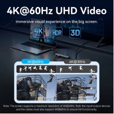 Док-станція USB3.2 Type-C HDMI 4K60Hz/USB 3.0/USB2.0/RJ45/SD/TF/PD 100W Hub 8-in-1 Vention (TGUHB)