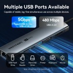 Док-станція USB3.2 Type-C HDMI 4K60Hz/USB 3.0/USB2.0/RJ45/SD/TF/PD 100W Hub 8-in-1 Vention (TGUHB)
