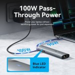 Док-станція USB3.2 Type-C HDMI 4K60Hz/USB 3.0/USB2.0/RJ45/SD/TF/PD 100W Hub 8-in-1 Vention (TGUHB)