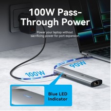 Док-станція USB3.2 Type-C HDMI 4K60Hz/USB 3.0/USB2.0/RJ45/SD/TF/PD 100W Hub 8-in-1 Vention (TGUHB)