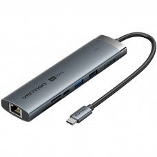 Док-станція USB3.2 Type-C HDMI 4K60Hz/USB 3.0x2/RJ45/SD/TF/3.5mm/PD 100W Hub 9-in-1 Vention (TGVHB)