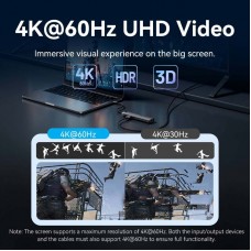 Док-станція USB3.2 Type-C HDMI 4K60Hz/USB 3.0x2/RJ45/SD/TF/3.5mm/PD 100W Hub 9-in-1 Vention (TGVHB)