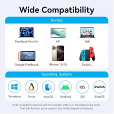 Док-станція USB3.2 Type-C HDMI 4K60Hz/USB 3.0x2/RJ45/SD/TF/3.5mm/PD 100W Hub 9-in-1 Vention (TGVHB)