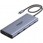 Док-станція USB3.2 Type-C HDMIx2 4K60Hz/2xUSB-A/2xUSB-C 3.2/ RJ45/SD/TF/PD 100W CM639 Ugreen (45380)