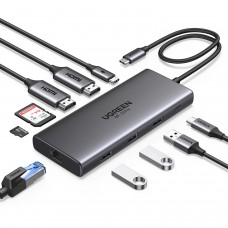 Док-станція USB3.2 Type-C HDMIx2 8K30Hz/4K60Hz/3xUSB-A/2xUSB-C 3.2/ RJ45/SD/TF/PD 100W CM639 (15534)