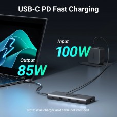 Док-станція USB3.2 Type-C HDMIx2 8K30Hz/4K60Hz/3xUSB-A/2xUSB-C 3.2/ RJ45/SD/TF/PD 100W CM639 (15534)