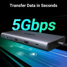 Док-станція USB3.2 Type-C HDMIx2 8K30Hz/4K60Hz/3xUSB-A/2xUSB-C 3.2/ RJ45/SD/TF/PD 100W CM639 (15534)