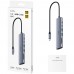 Хаб USB 3.0 Type-C -> 2xUSB-A 2xUSB-C 1xHDMI 4K@60Hz SD-card TF-card алюмінієвий корпус CUDY (UH407)