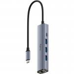 Хаб USB 3.0 Type-C -> 3хUSB-A 1хUSB-C (5 Гбіт/с) 1xGigabit Ethernet port алюмінієвий корпус Cudy (UH605) Хаб USB 3.0 Type-C -> 3хUSB-A 1хUSB-C (5 Гбіт/с) 1xGigabit Ethernet port алюмінієвий корпус Cudy (UH605)