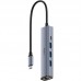 Хаб USB 3.0 Type-C -> 3хUSB-A 1хUSB-C (5 Гбіт/с) 1xGigabit Ethernet port алюмінієвий корпус Cudy (UH605)
