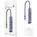 Хаб USB 3.0 Type-C -> 3хUSB-A 1хUSB-C (5 Гбіт/с) 1xGigabit Ethernet port алюмінієвий корпус Cudy (UH605)