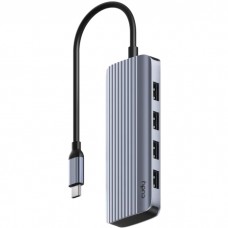 Хаб USB 3.0 Type-C -> 4xUSB-A 1хUSB-C 1xHDMI 4K@60 Hz алюмінієвий корпус Cudy (UH500)