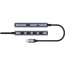 Хаб USB 3.0 Type-C -> 4xUSB-A 1хUSB-C 1xHDMI 4K@60 Hz алюмінієвий корпус Cudy (UH500)