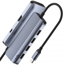 Хаб USB 3.0 Type-C -> 4xUSB-A 1хUSB-C 1xHDMI 4K@60 Hz алюмінієвий корпус Cudy (UH500)