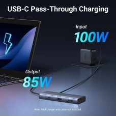 Док-станція USB3.2 Type-C HDMIx2 4K60Гц/2xUSB-A 3.2/2xType-C 3.2 10Гбіт/с/ PD 100Вт сірий CM498 (45379)