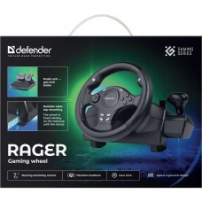 Ігрове кермо Defender Rager PC/PS/Xbox/Switch чорне (64067)
