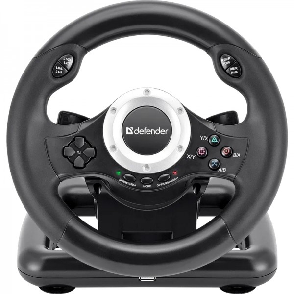 Ігрове кермо Defender Turbo Pro for PC/PS3/PS4/Xbox 10кн. USB (64291)