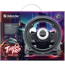 Ігрове кермо Defender Turbo Pro for PC/PS3/PS4/Xbox 10кн. USB (64291)