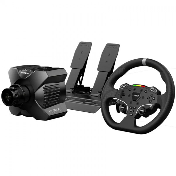 Кермо і педалі MOZA R3 Racing Bundle for PC 22кн. подв. педалі SR-P Lite кермо ES Lite (RS074_Moza)