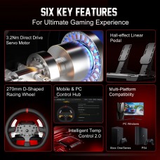 Кермо і педалі PXN V10 Ultra Bundle for PS4/XBOX/Xbox Series X|S/PC 17кн. подв. педалі кермо 270мм (PXN-V10 Ultra EU)