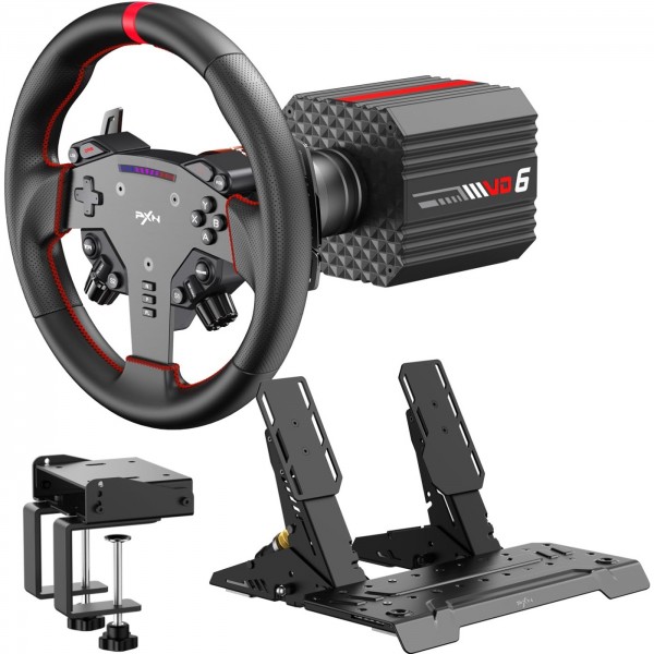 Кермо і педалі PXN VD6 Bundle for PC 19кн. подв. педалі кермо WAS 280мм (PXN-VD6 Bundle EU)