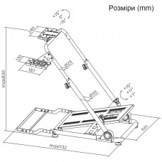 Стійка гоночного симулятора AGN з кріпленням для керма педалей та коробки передач чорна (AGN10-KP01)