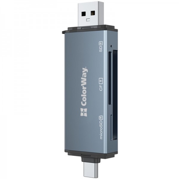 Card Reader ColorWay USB 2.0/USB-C to CF/SD/MicroSD (CW-CR-01)