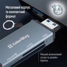 Card Reader ColorWay USB 2.0/USB-C to CF/SD/MicroSD (CW-CR-01)