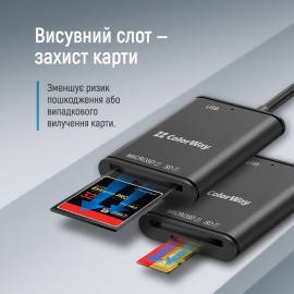 Card Reader ColorWay USB-C to USB 3.0/SD/MicroSD (CW-CR-02) Card Reader ColorWay USB-C to USB 3.0/SD/MicroSD (CW-CR-02)
