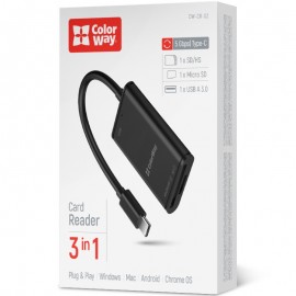 Card Reader ColorWay USB-C to USB 3.0/SD/MicroSD (CW-CR-02) Card Reader ColorWay USB-C to USB 3.0/SD/MicroSD (CW-CR-02)