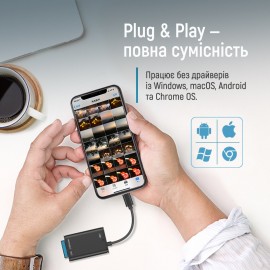 Card Reader ColorWay USB-C to USB 3.0/SD/MicroSD (CW-CR-02) Card Reader ColorWay USB-C to USB 3.0/SD/MicroSD (CW-CR-02)