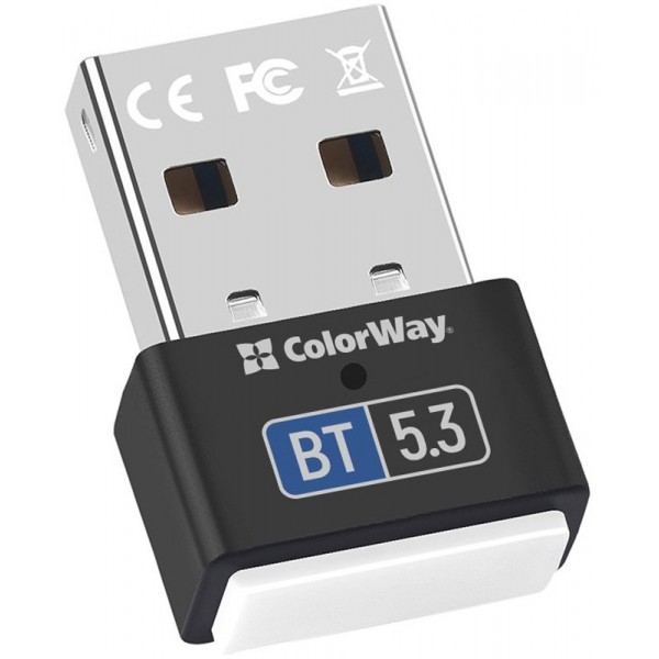 Адаптер Bluetooth v5.3 USB чорний Colorway (CW-AD-BT53)