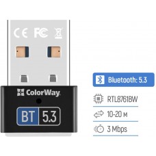 Адаптер Bluetooth v5.3 USB чорний Colorway (CW-AD-BT53)