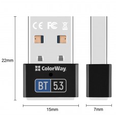 Адаптер Bluetooth v5.3 USB чорний Colorway (CW-AD-BT53)