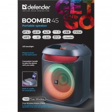 Акустична система 1.0 Defender Boomer 45 45W Bluetooth/LED/MIC/TWS/Light/FM чорна (65245)