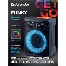 Акустична система 1.0 Defender Funky 10Вт Light/BT/FM/USB/MIC/AUX (65053)