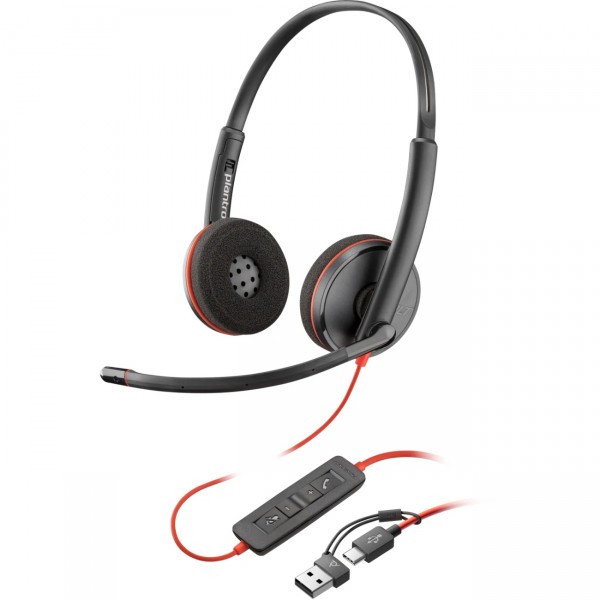 Гарнітура Poly BlackWire C3220 M USB-С + USB-C/A Adapter HS Stereo (8X228AA)
