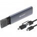 Зовнішня кишеня для SSD M.2 (NVMe) M-Key USB Type-C 3.2 сіра Sandberg (136-39)