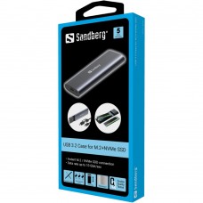 Зовнішня кишеня для SSD M.2 (NVMe) M-Key USB Type-C 3.2 сіра Sandberg (136-39)