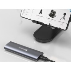 Зовнішня кишеня для SSD M.2 (NVMe) M-Key USB Type-C 3.2 сіра Sandberg (136-39)