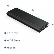 Зовнішня кишеня до M.2 на Type-C USB 3.1 (F) Gen2 10 Gb/s 2TB B key NGFF Black (S1014)