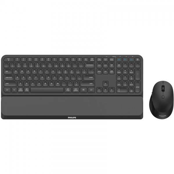 Комплект бездротовий Philips 6000 (клавіатура + мишка) Slim UA 2 4 ГГц/Bluetooth чорний (SPT6607B/00)