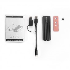 Корпус для M.2 NVME/SATA SSD CHIEFTEC CEB-M2C-TL aluminium USB 3.2 Gen2 Type-C Black RETAIL (CEB-M2C-TL)