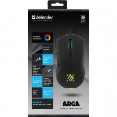 Мишка Defender Arga GM-049 6кн. 3600 dpi +коврик rainbow чорна (52049)