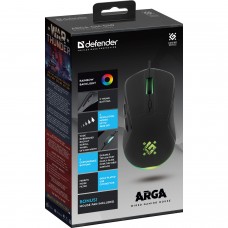 Мишка Defender Arga GM-049 6кн. 3600 dpi +коврик rainbow чорна (52049)
