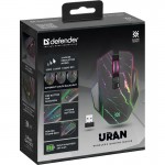 Мишка Defender Uran GM-503 бездротова ігрова 3200 dpi. 8кн. 400mAh LED чорна (52503) Мишка Defender Uran GM-503 бездротова ігрова 3200 dpi. 8кн. 400mAh LED чорна (52503)