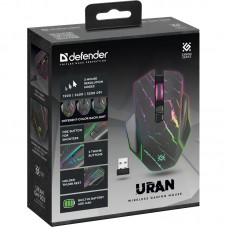 Мишка Defender Uran GM-503 бездротова ігрова 3200 dpi. 8кн. 400mAh LED чорна (52503)