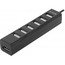 Хаб USB 2.0 7xUSB 2.0 passive Black Defender (83203)