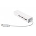 Хаб USB 2.0 Type-C 3xUSB 2.0 + RJ45 Fast Ethernet White (S0742)